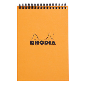 Rhodia Classic Wirebound Notepad - Large - Orange - Squared